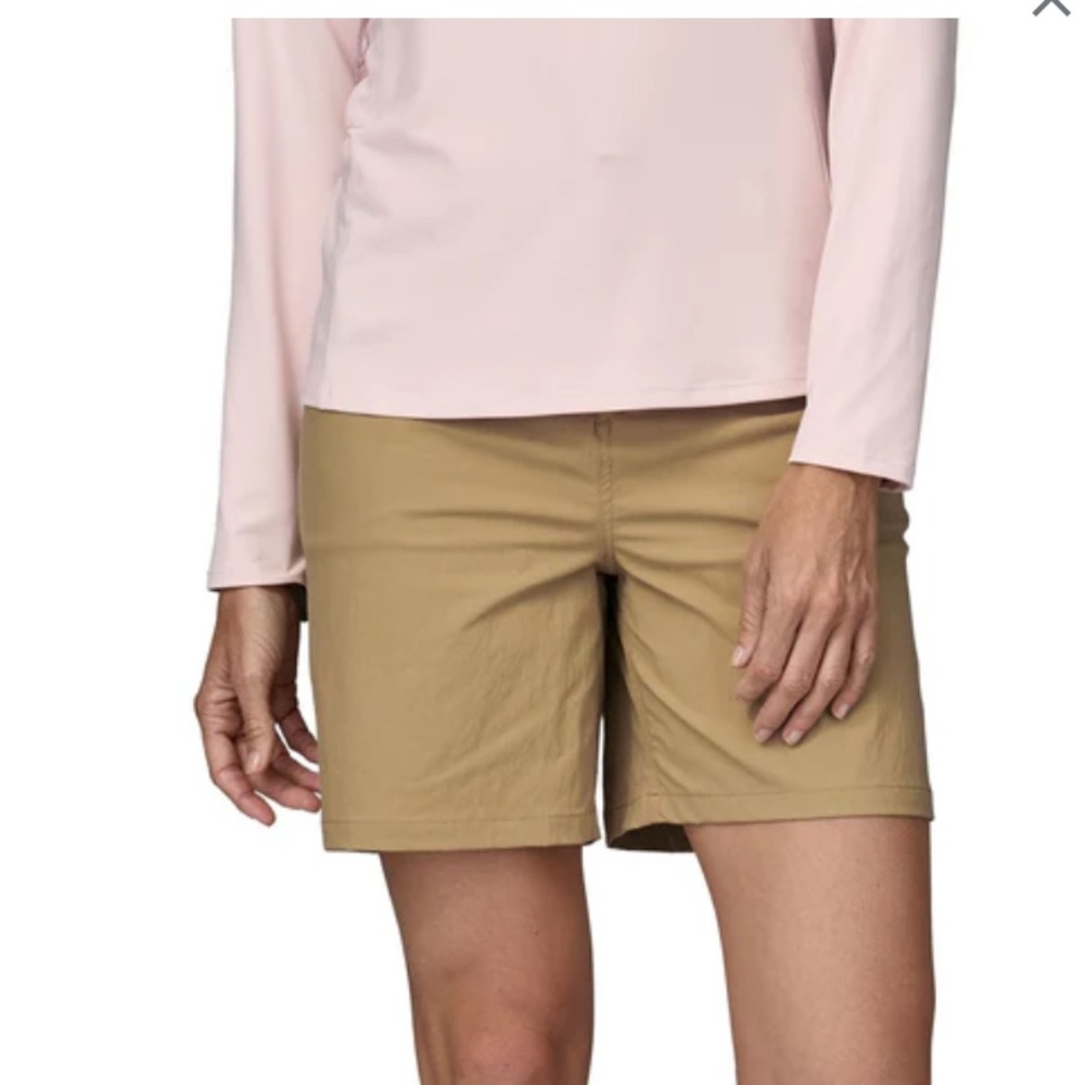 Patagonia Tan Flat Front Shorts Casual Style